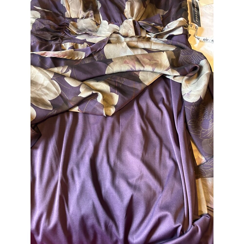 Purple Floral Sleeveless Dress With Empire Waist Size 20 W Easter Fairy - Picture 9 of 12